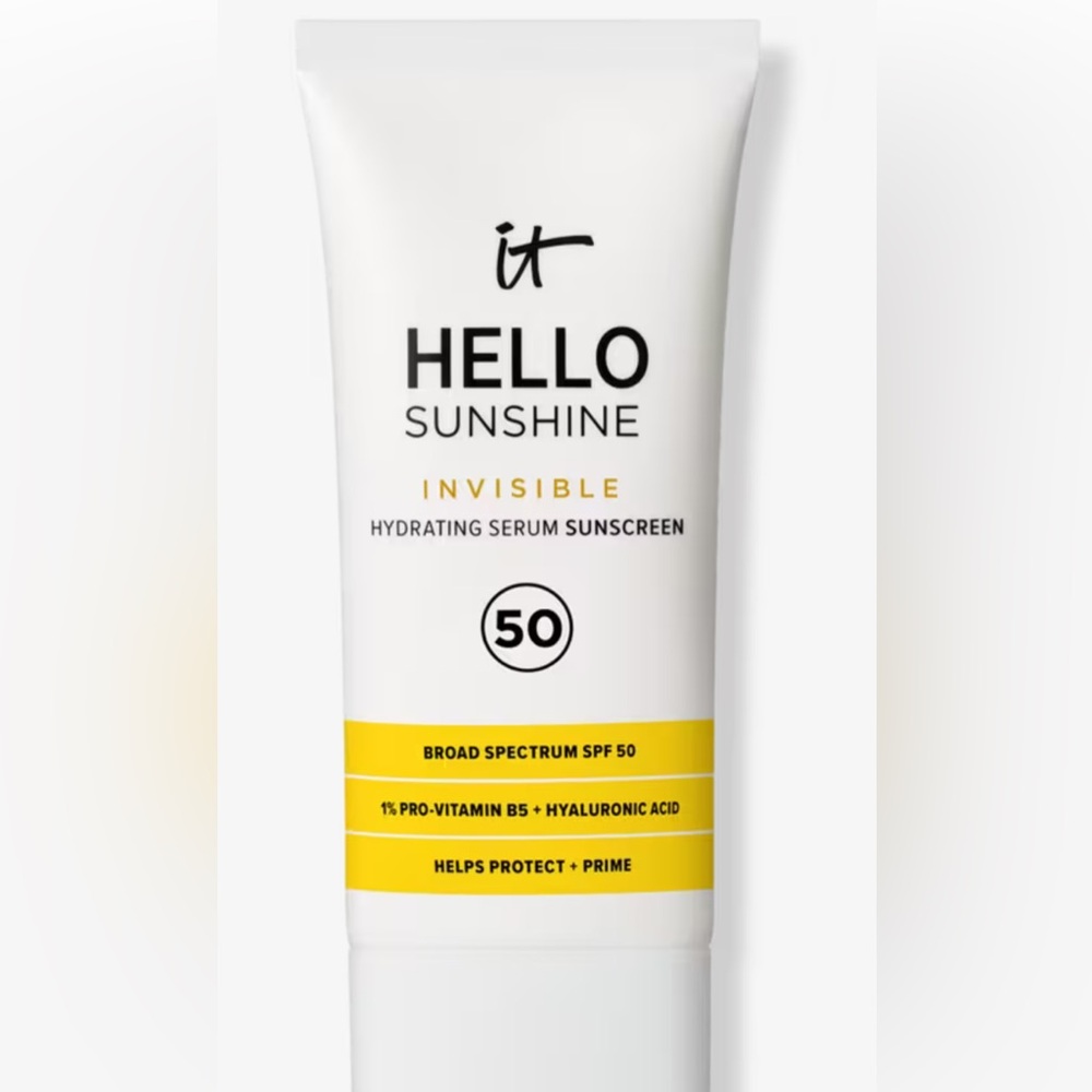 SPF 50 Suncare Serum, vitamin B5, hyaluronic acid